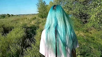 a slave by the river obediently gives herself to fuck