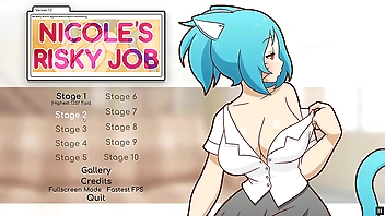 Nicole Risky Job [Hentai game PornPlay ] Ep.2 fondling tits to attract more customers