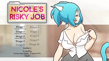 Nicole Risky Job [Hentai game PornPlay ] Ep.3 playing with a huge dildo on cam