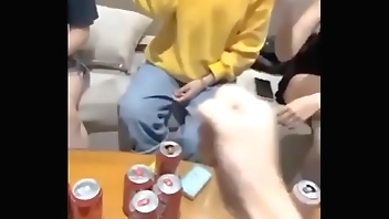 Friends playing strip game