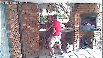 Spy camera : couple caught fucking on the porch of the nature reserve
