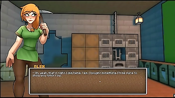 HornyCraft [parody Hentai game PornPlay ] Ep.1 a sexy gold bikini armor for Alex