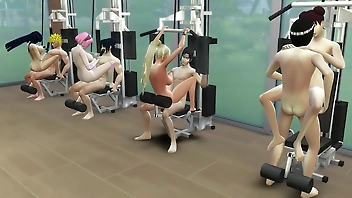 हिनता, सकुरा, इनो और टेंटेन ने डूइंग एक्सरसाइज इरॉटिक कॉस्टयूम हॉट वाइव्स में गड़बड़ की