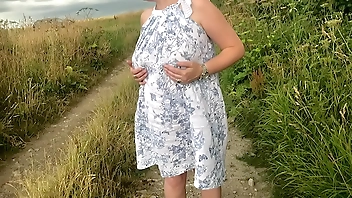 Wife naked and playing outdoors and playing