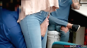 Boyfriend has no mercy for his shoplifting girlfriend