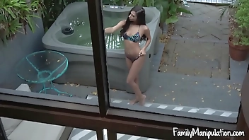 Gianna catches her step-brother jerking off