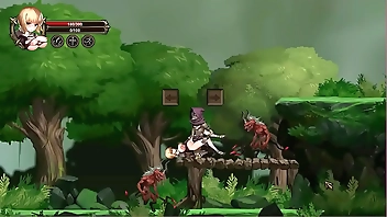 Cute blonde girl having sex with men and monsters in summon of asmodeus action hentai ryona sex game