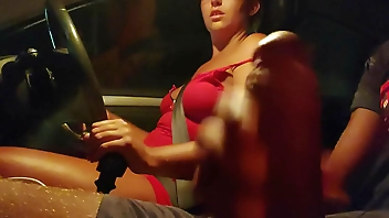 stuck in traffic, a stranger gets in my car and offers me better than the gear lever ...