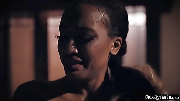 Photographer makes an ebony model squirt