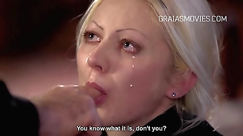 Little blonde slut slapped around