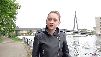 GERMAN SCOUT - ANAL FOR PETITE 18yr YOUNG CHEATING GIRL AT STREET CASTING