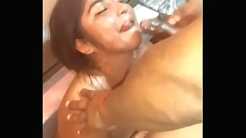 Slutty wife in an orgy with double penetration