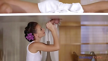 Massage Rooms Petite Russian babe Kate Rich glory hole cock massage