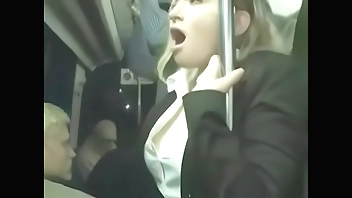 Cute girl fingered in public bus