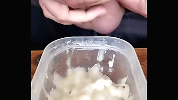 Cumbull Gokkun! Collecting Semen. Britney Swallows drinking over a dozen cum loads