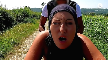 This unfaithful muslim asks for directions, she will find it on the hood of the unbelievably bare car