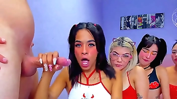 sluts lined up to suck, they are experts in deep throating