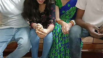 Wife Swapping, Best Friend Exchange Wife Fucking First Time Foursome Hindi Porn