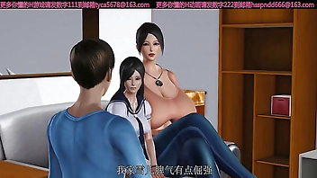 3D经典动画之欲求不满的极品上流美熟女被水电工父子齐上阵