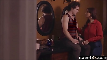 Horny busty step Mom seduces stepSon second time