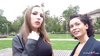 GERMAN SCOUT - SHY BIG NATURAL TITS TEEN LINA TRICKED TO FUCK AT MODEL JOB