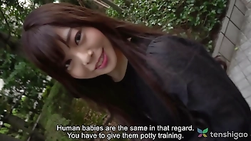 Amateur Japanese bar girl comes to hotel to fuck strange man and get her shaved pussy probed, fingered, licked and fucked.