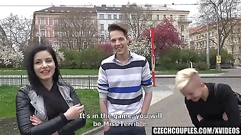 Foursome Group Sex in Public BarberShop