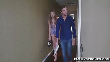 Elena Koshka dipping her pussy on top of stepbro