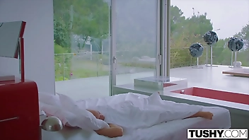 TUSHY Model has a crush on her manager and uses a butt plug to get his attention