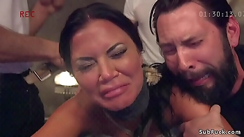 Huge tits wife gets dp group fucking