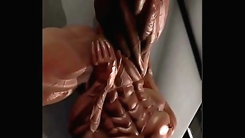 ripped muscle girls abs popping