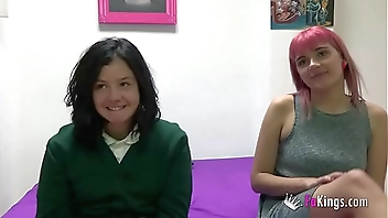 18yo teens Alba and Vivi's first threesome for FAKings