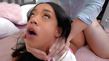 Black stepdaughter gets caught masturbating and gets punished