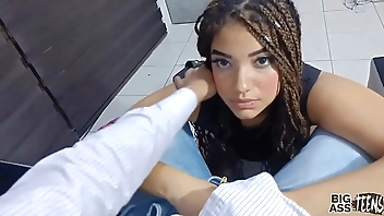 internal cumshot to my new 18 year old stepsister amazing big ass