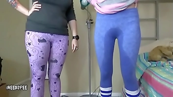 Desperate to pee girls pissing themselves in shame