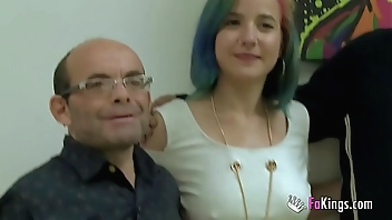 Ugly stepdad and stepson prove Amara that porn isn't always easy