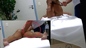 I took off my client's panties and she grabbed my dick