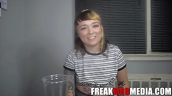 FreakMob Hardcore- She failed her Piss test, So he dumped it on her face!