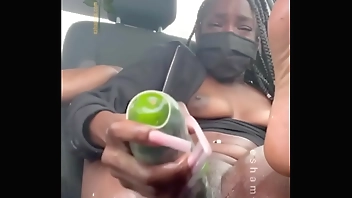 cucumber makes creamy pussy squirt