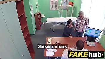 Fake Hospital Czech doctor cums over horny cheating wifes tight pussy