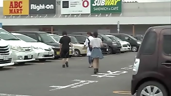 Play with a cock in the parking lot of a shopping center