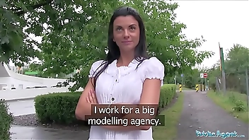 Public Agent Pretty in shorts fucked in a car after POV blowjob