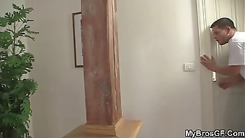 He tricks brothers girlfriend into cock riding