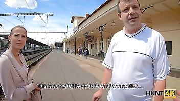 HUNT4K. Cuckold should watch how rich man fucks his girlfriend