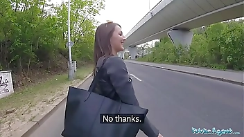 Public Agent Cowgirl riding in outdoors fuck