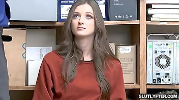 Tattoed shoplyfter teen gets spreadeagle fuck penetrating her pussy!