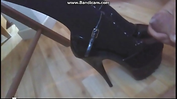 black tights high heels cumshot