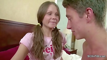 Brother Seduce Extrem Skinny Step-Sister and Cum in Pussy