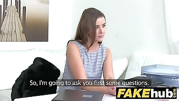 Female Agent Sexy model gets her first taste of hot agents wet pussy