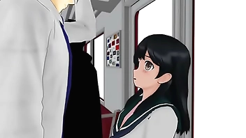 電車逆セックス潮１